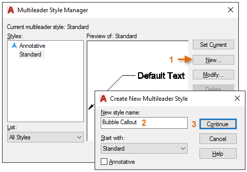AutoCAD Multileader Style Manager